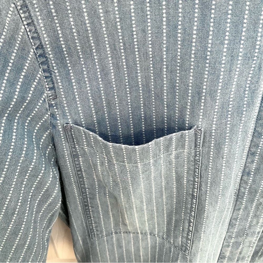 Levi’s Made & Crafted Light Blue Dotted Denim Shirt Dress With Pockets - Picture 11 of 16